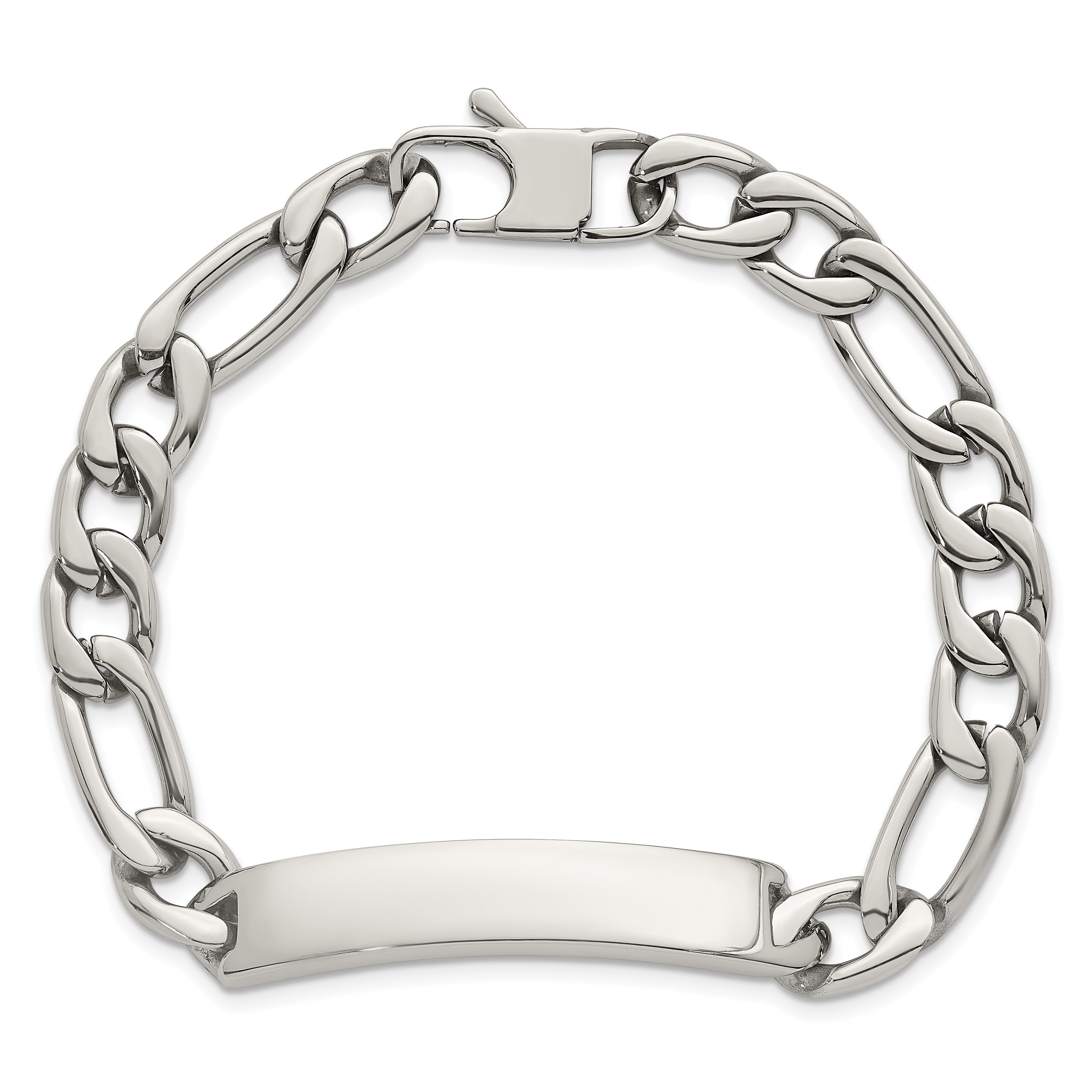 Polished Franco Stainless Steel ID Bracelet 9mm