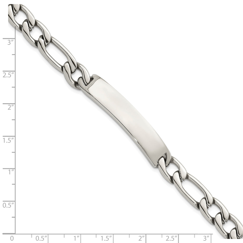 Polished Franco Stainless Steel ID Bracelet 9mm