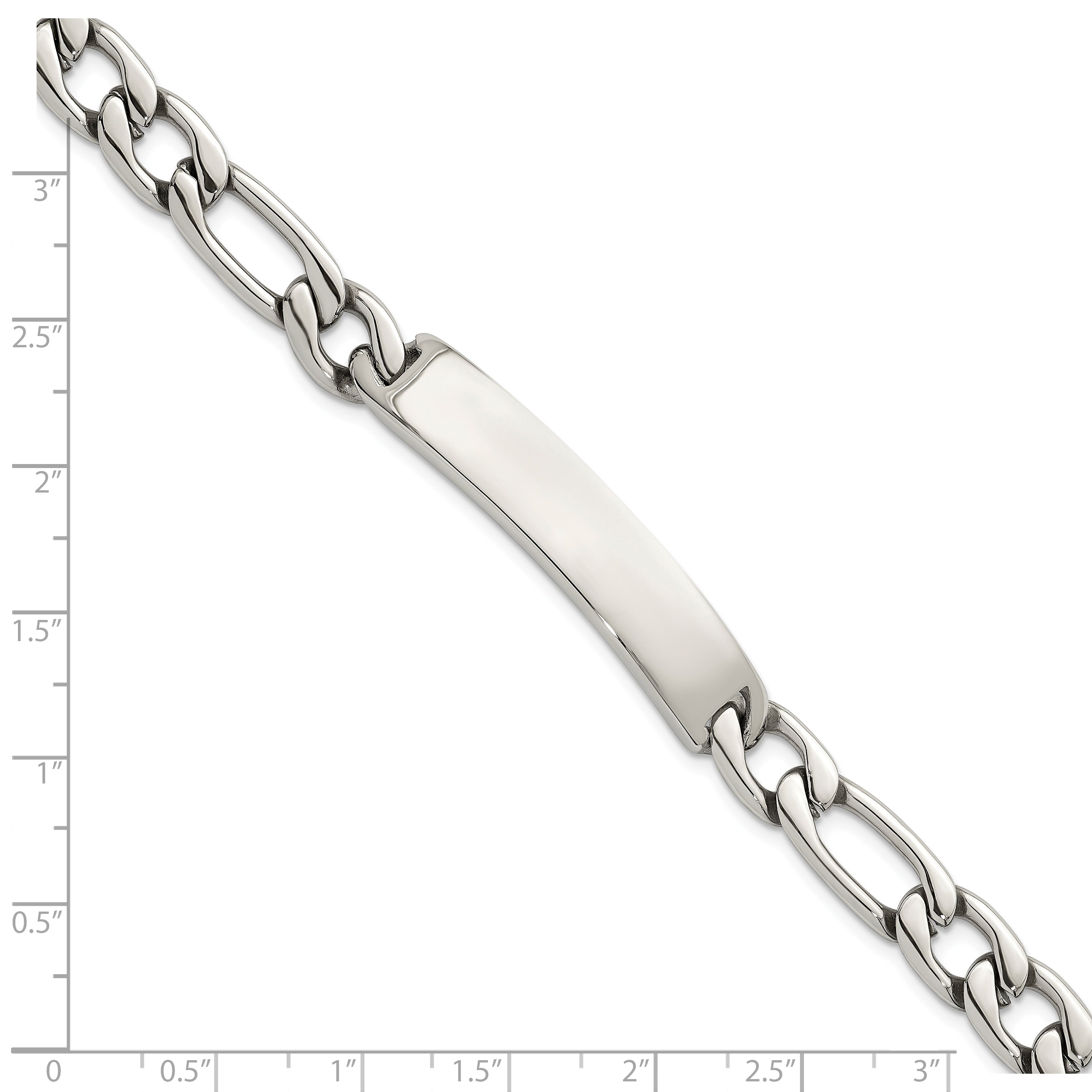 Polished Franco Stainless Steel ID Bracelet 9mm