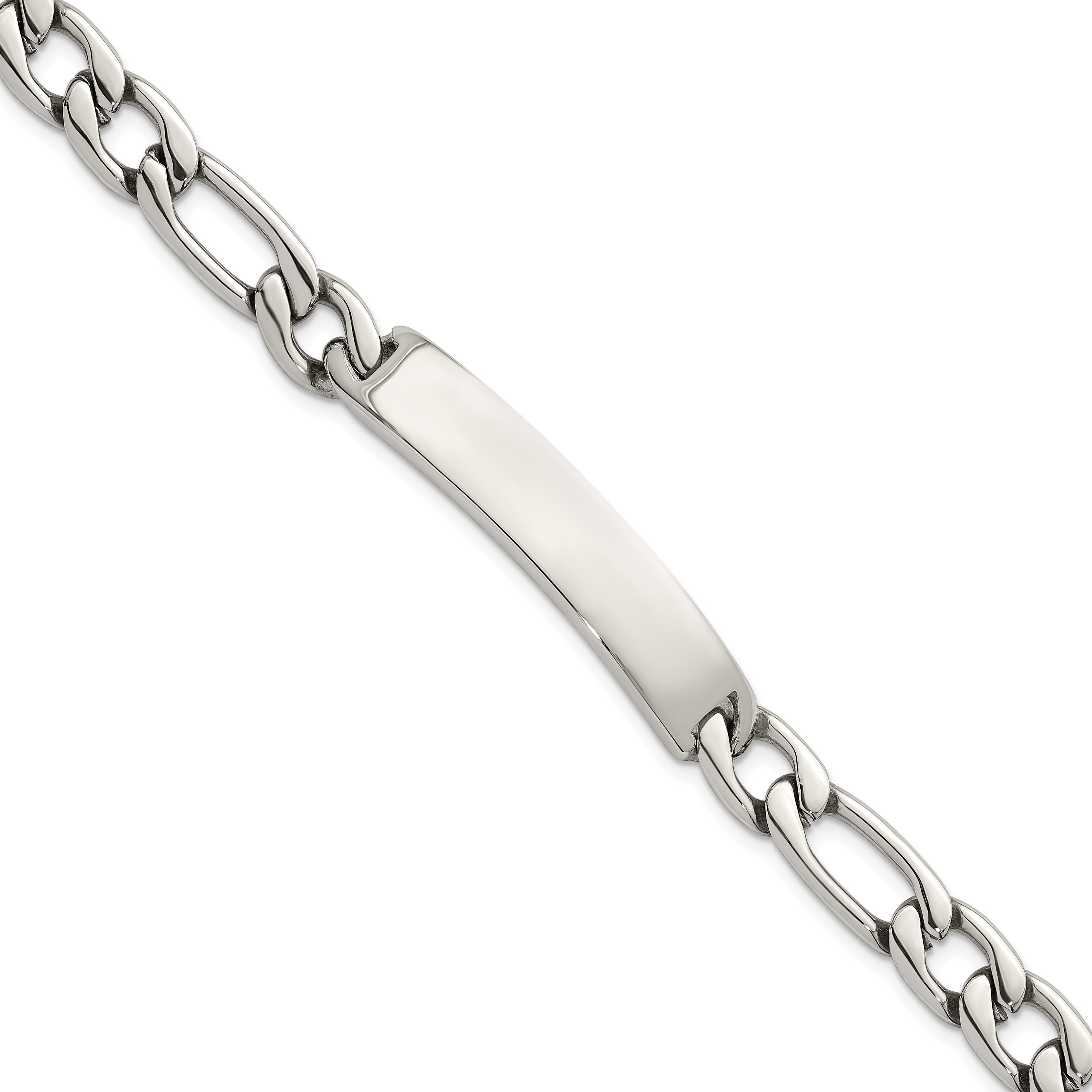 Polished Franco Stainless Steel ID Bracelet 9mm Main image