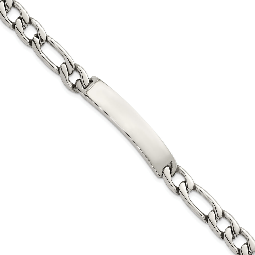 Polished Franco Stainless Steel ID Bracelet 9mm