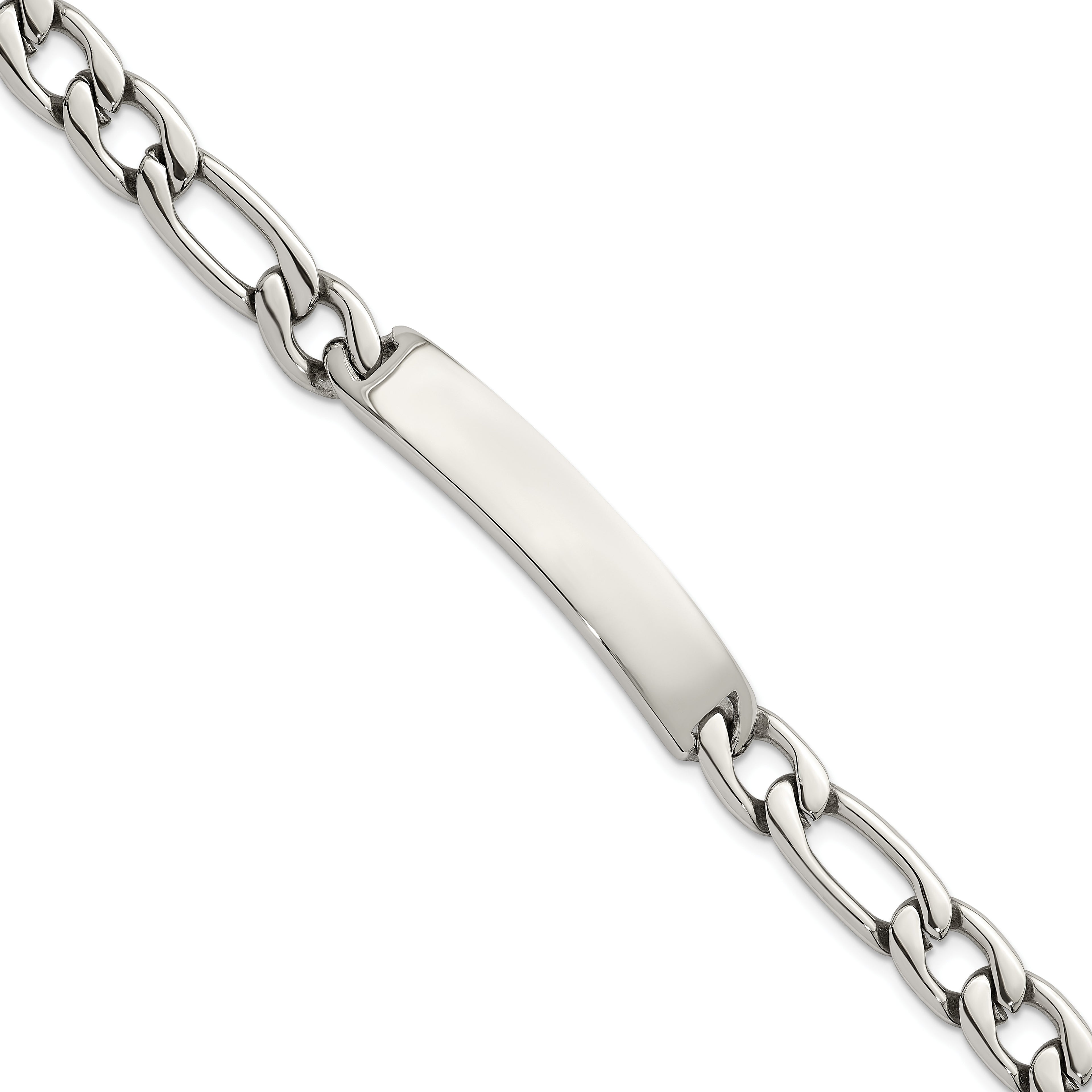 Polished Franco Stainless Steel ID Bracelet 9mm
