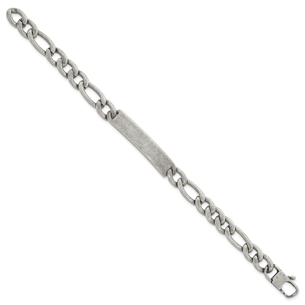 Antiqued Franco Stainless Steel ID Bracelet 9mm