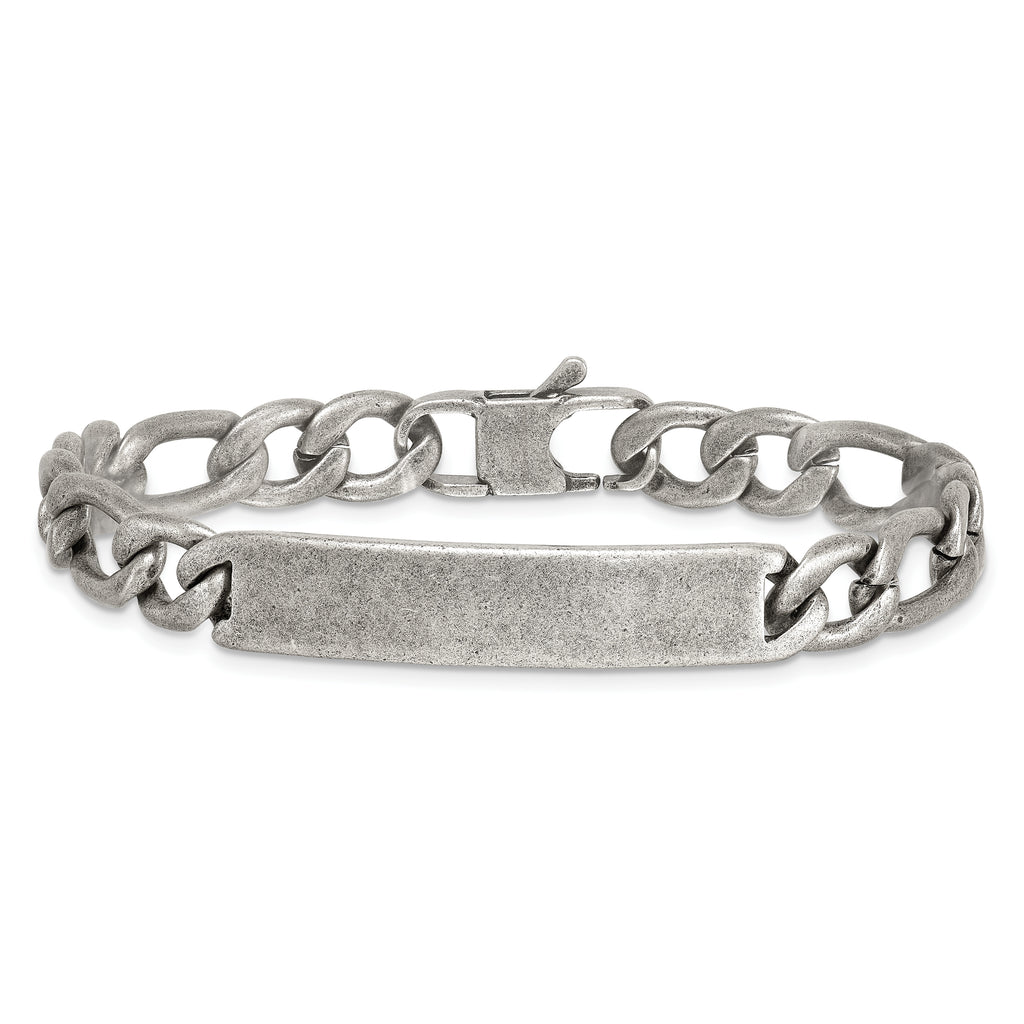 Antiqued Franco Stainless Steel ID Bracelet 9mm