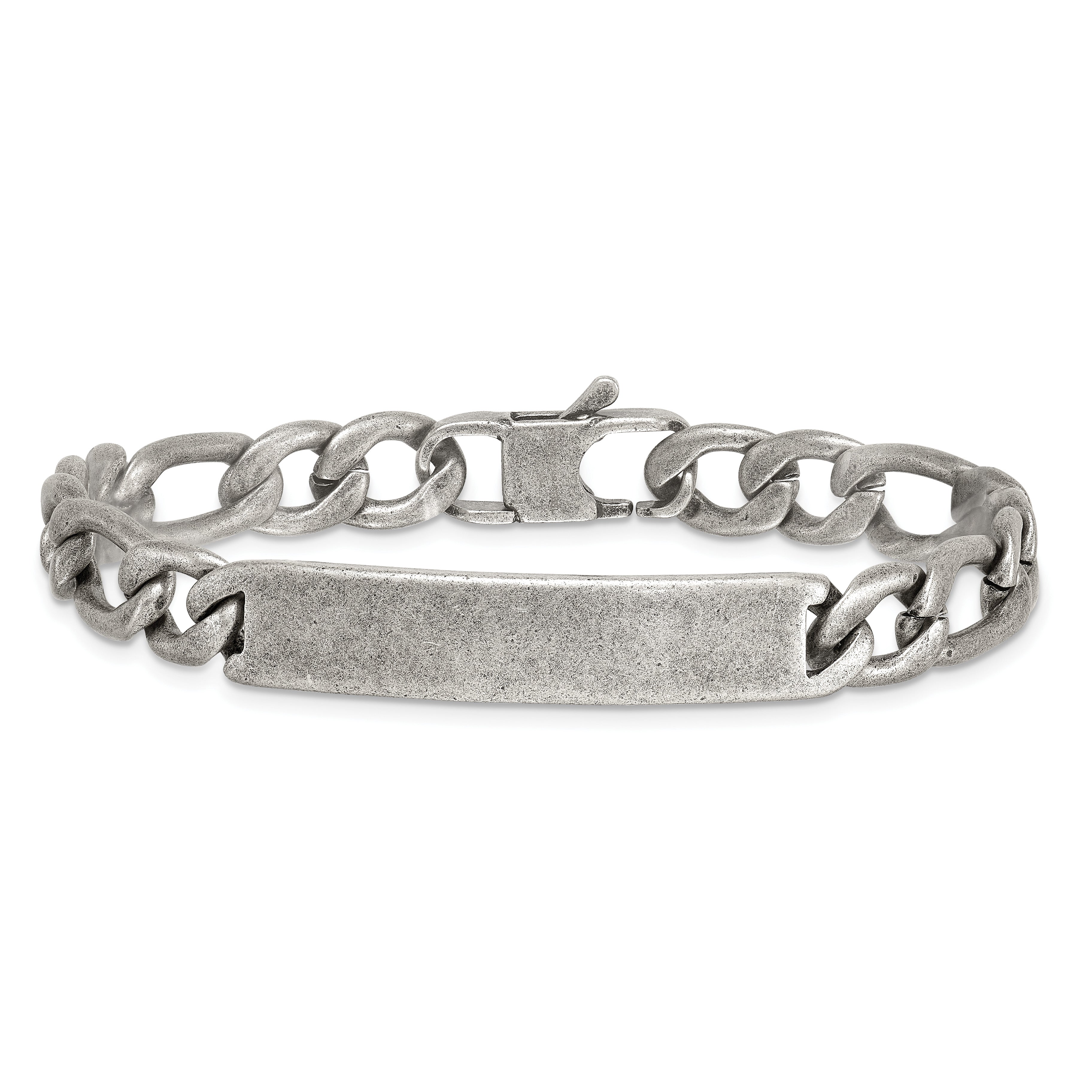 Antiqued Franco Stainless Steel ID Bracelet 9mm