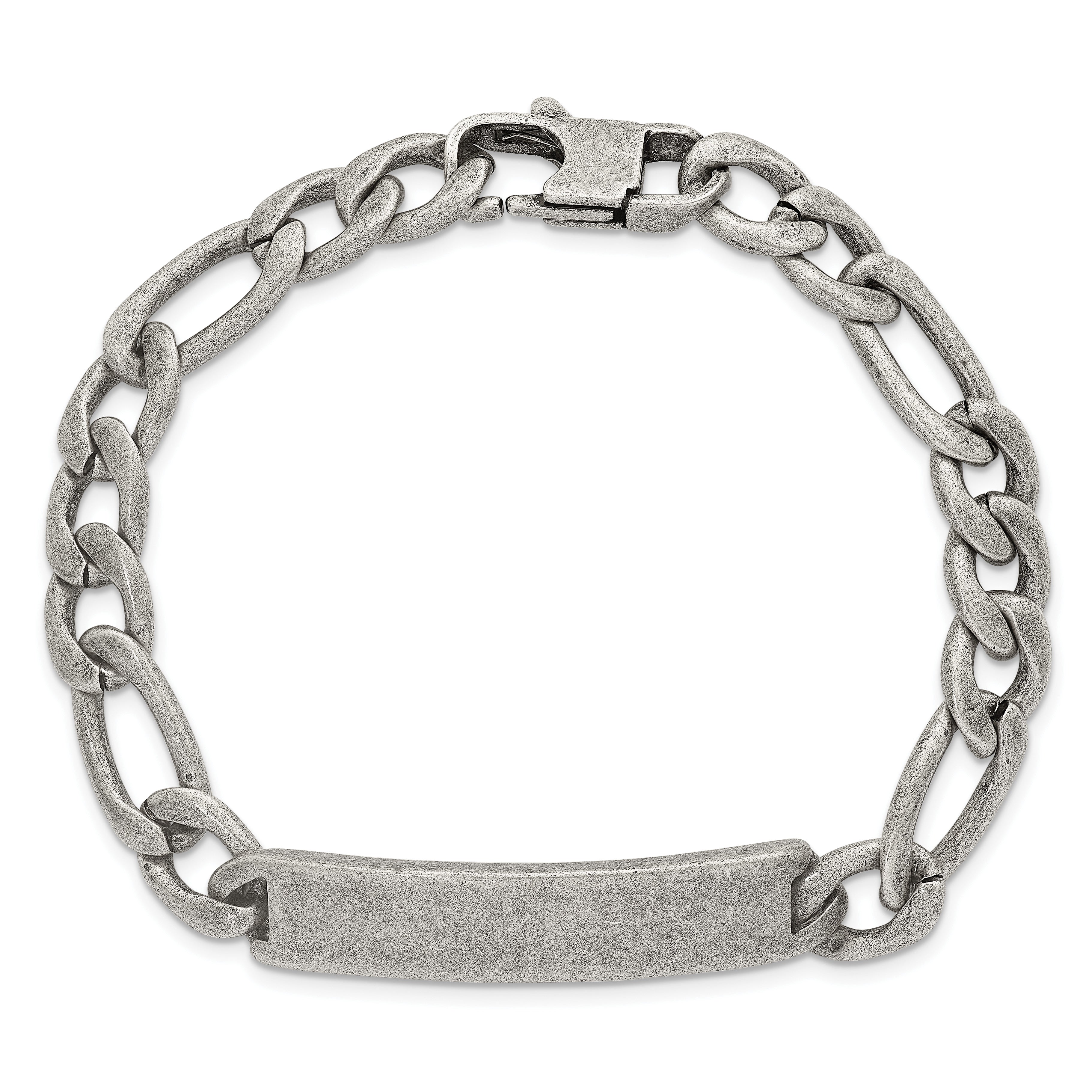 Antiqued Franco Stainless Steel ID Bracelet 9mm