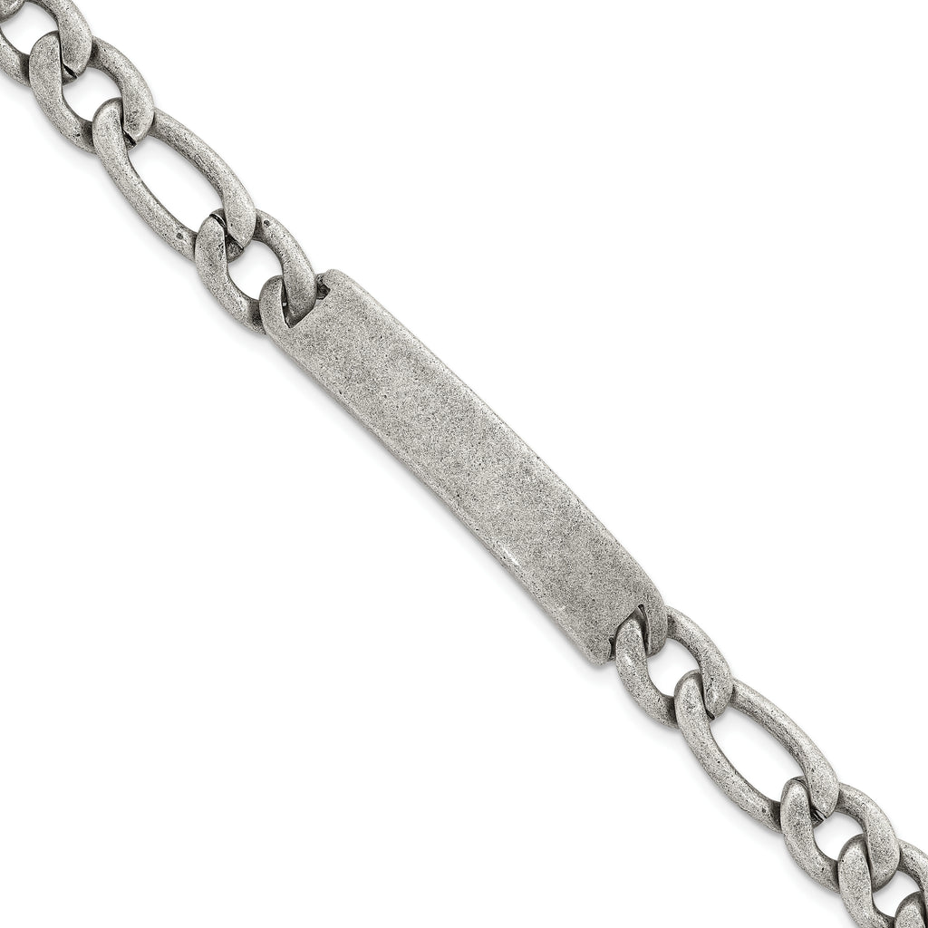 Antiqued Franco Stainless Steel ID Bracelet 9mm