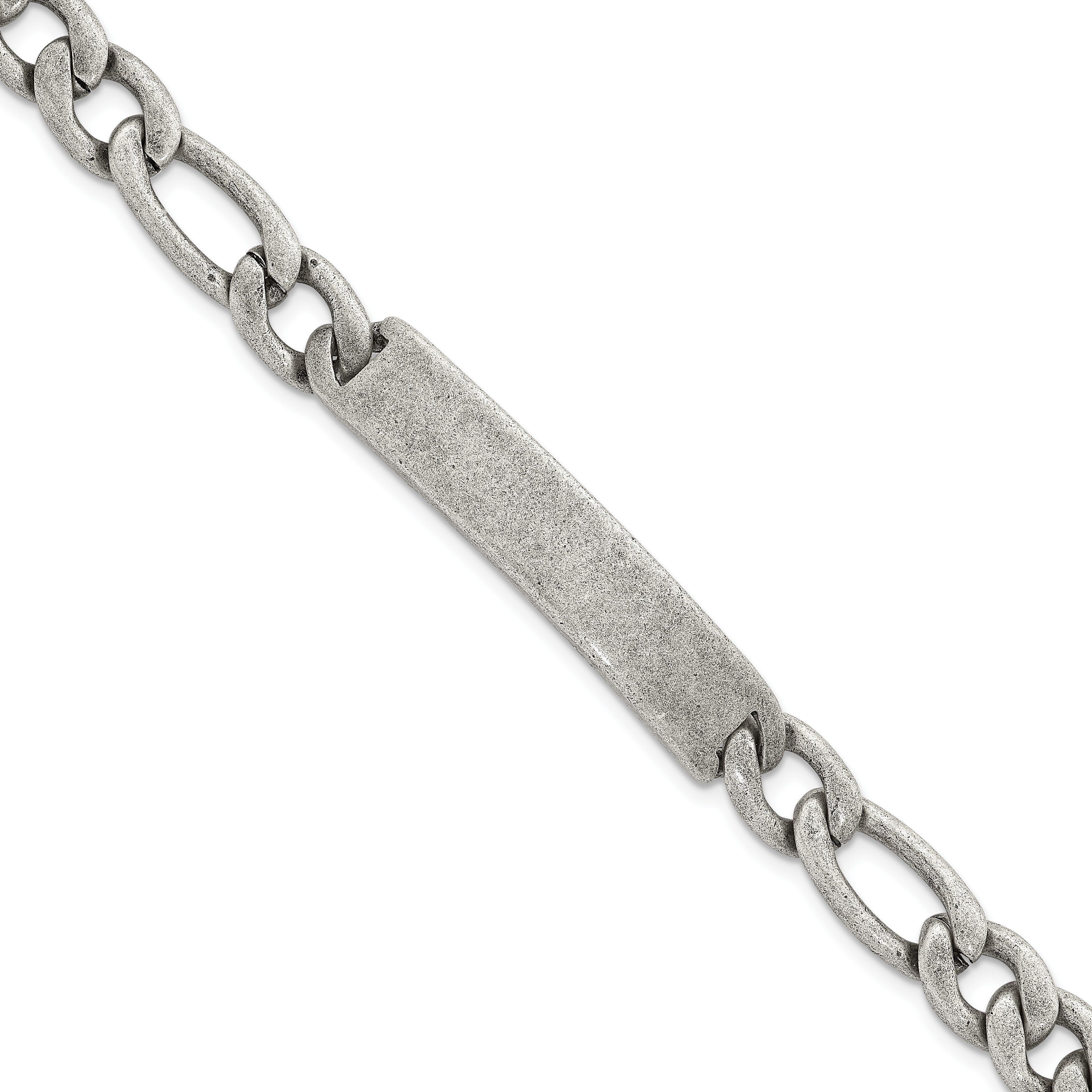 Antiqued Franco Stainless Steel ID Bracelet 9mm