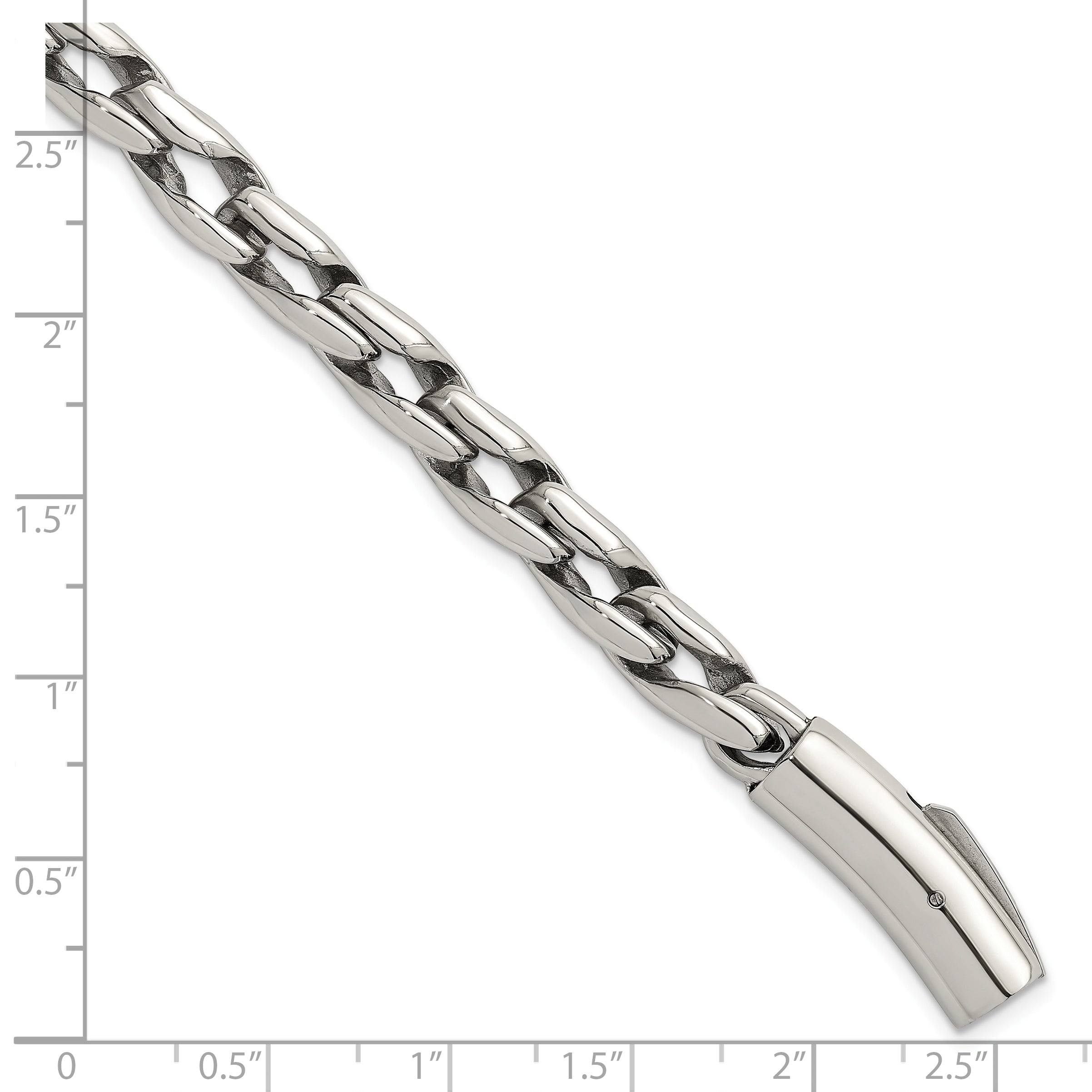 Polished Stainless Steel Bracelet 9mm