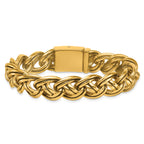 Antiqued Gold-Tone Stainless Steel Bracelet 12mm