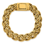 Antiqued Gold-Tone Stainless Steel Bracelet 12mm
