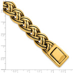 Antiqued Gold-Tone Stainless Steel Bracelet 12mm