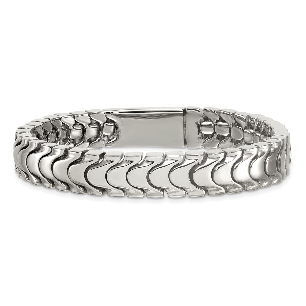 Polished Stainless Steel Bracelet 12mm