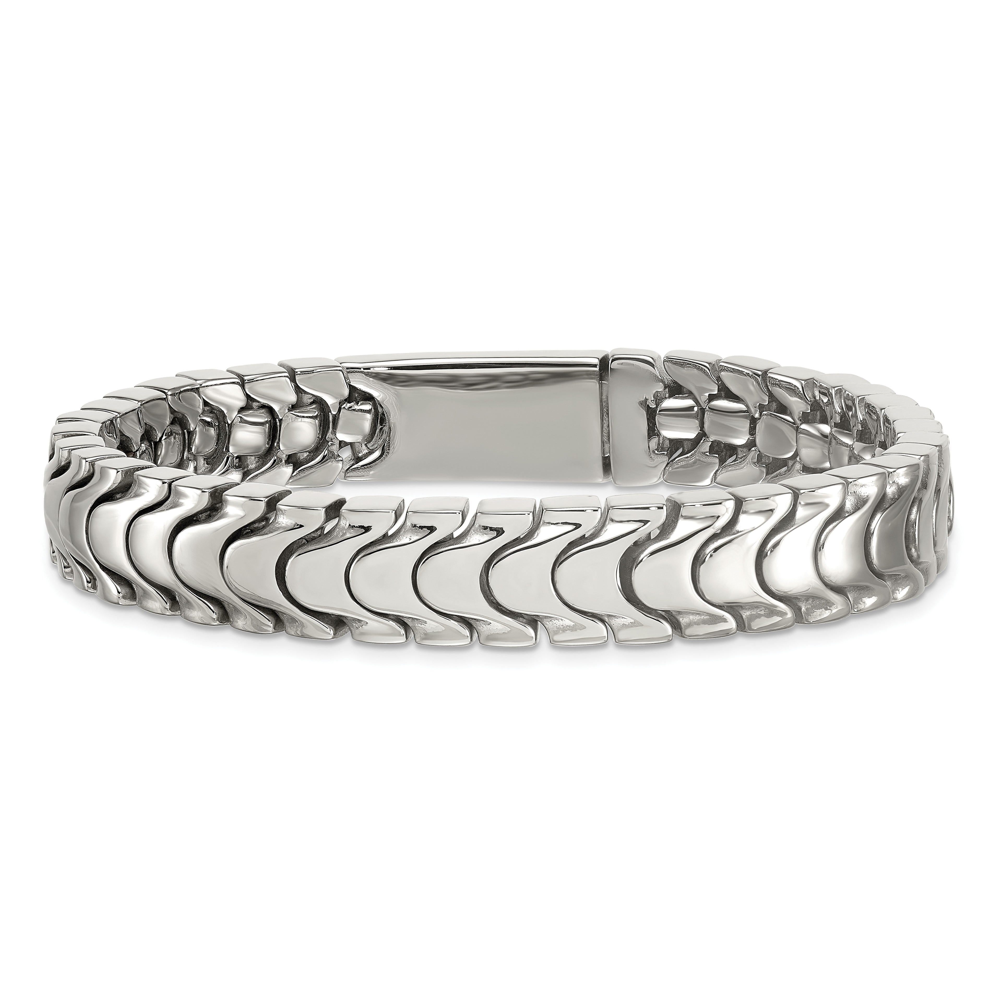 Polished Stainless Steel Bracelet 12mm