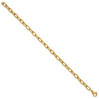 Polished Gold-Tone Stainless Steel Paperclip Chain Bracelet 4.25mm