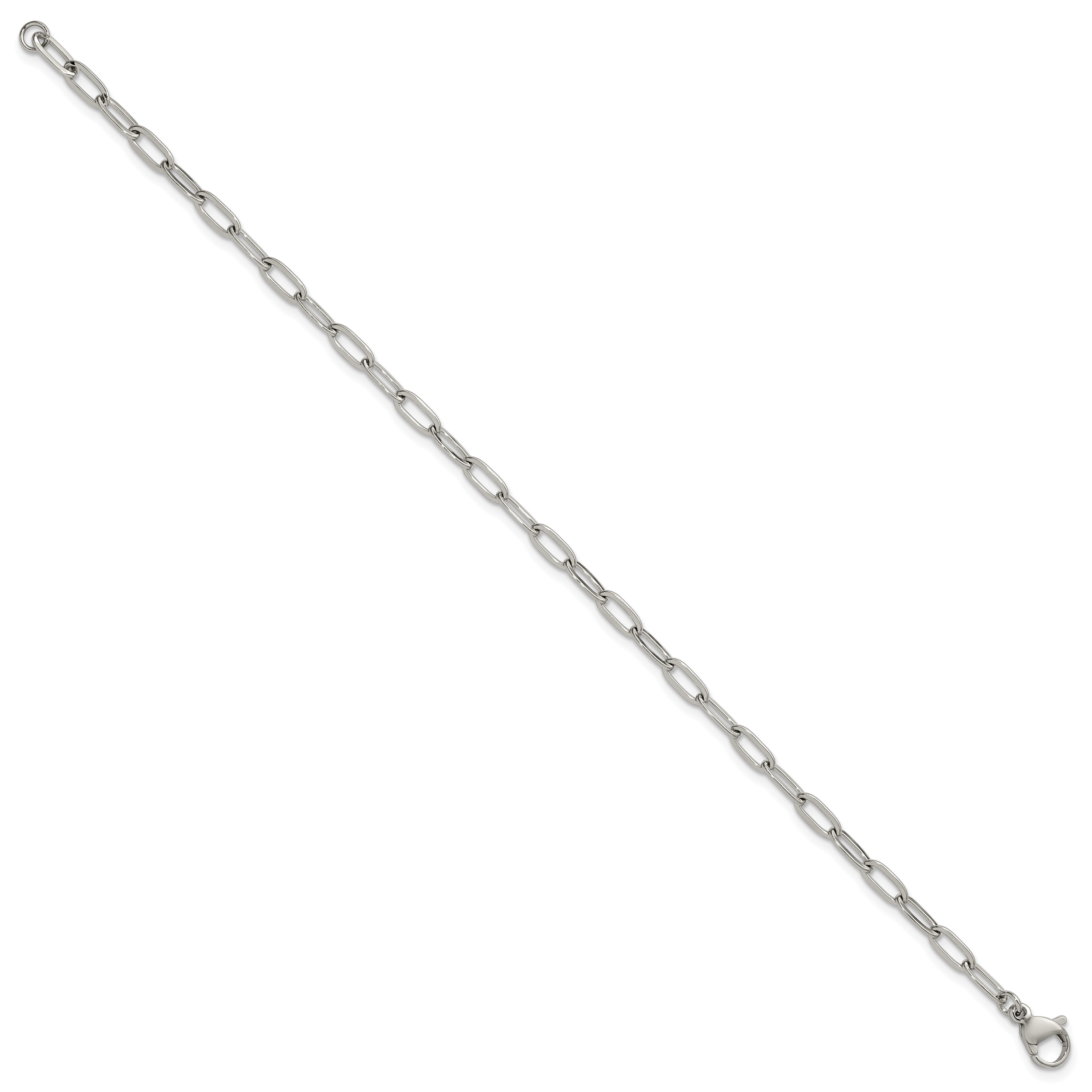 Polished Stainless Steel Paperclip Chain Bracelet 3.25mm Secondary image