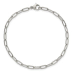 Polished Stainless Steel Paperclip Chain Bracelet 3.25mm