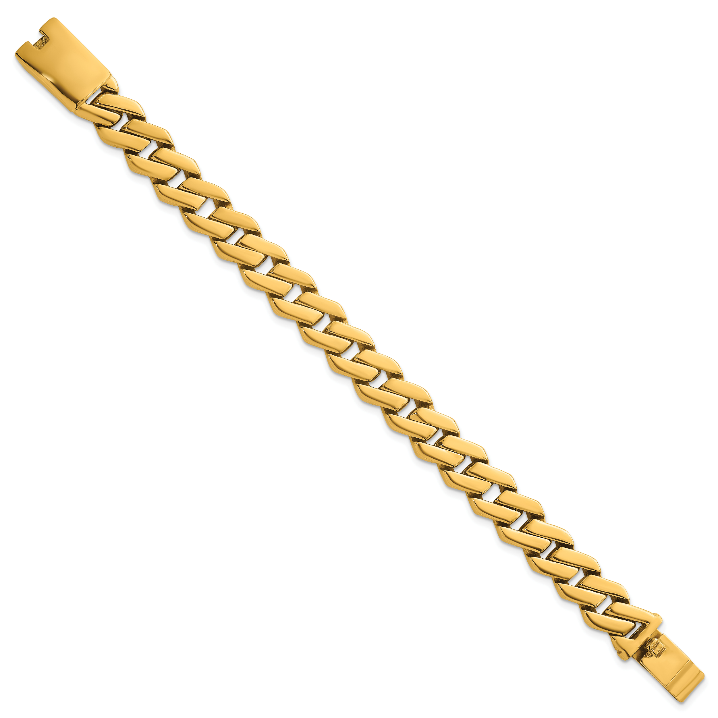 Polished Gold-Tone Stainless Steel Bracelet 13mm Secondary image