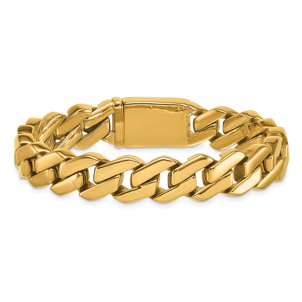 Polished Gold-Tone Stainless Steel Bracelet 13mm