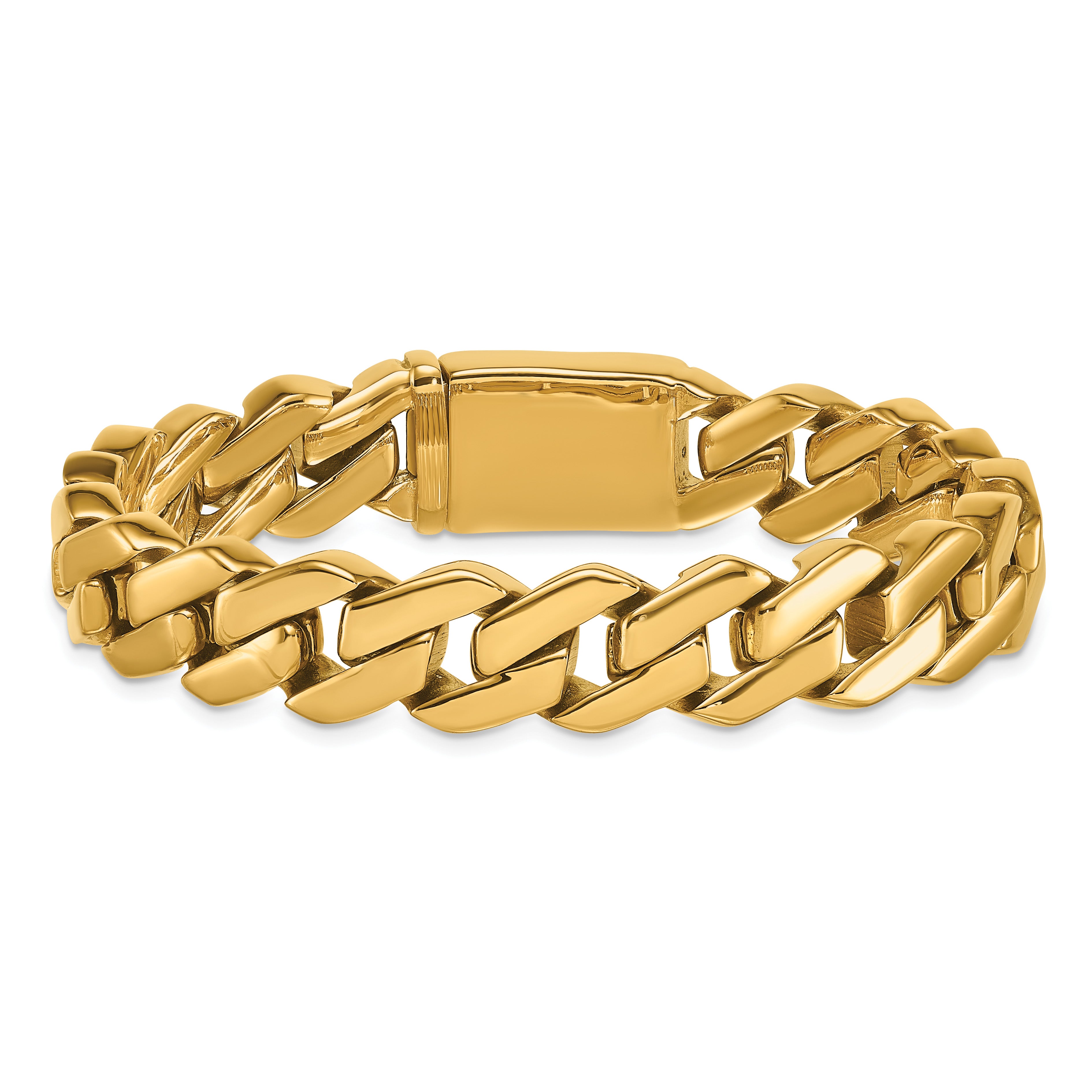 Polished Gold-Tone Stainless Steel Bracelet 13mm