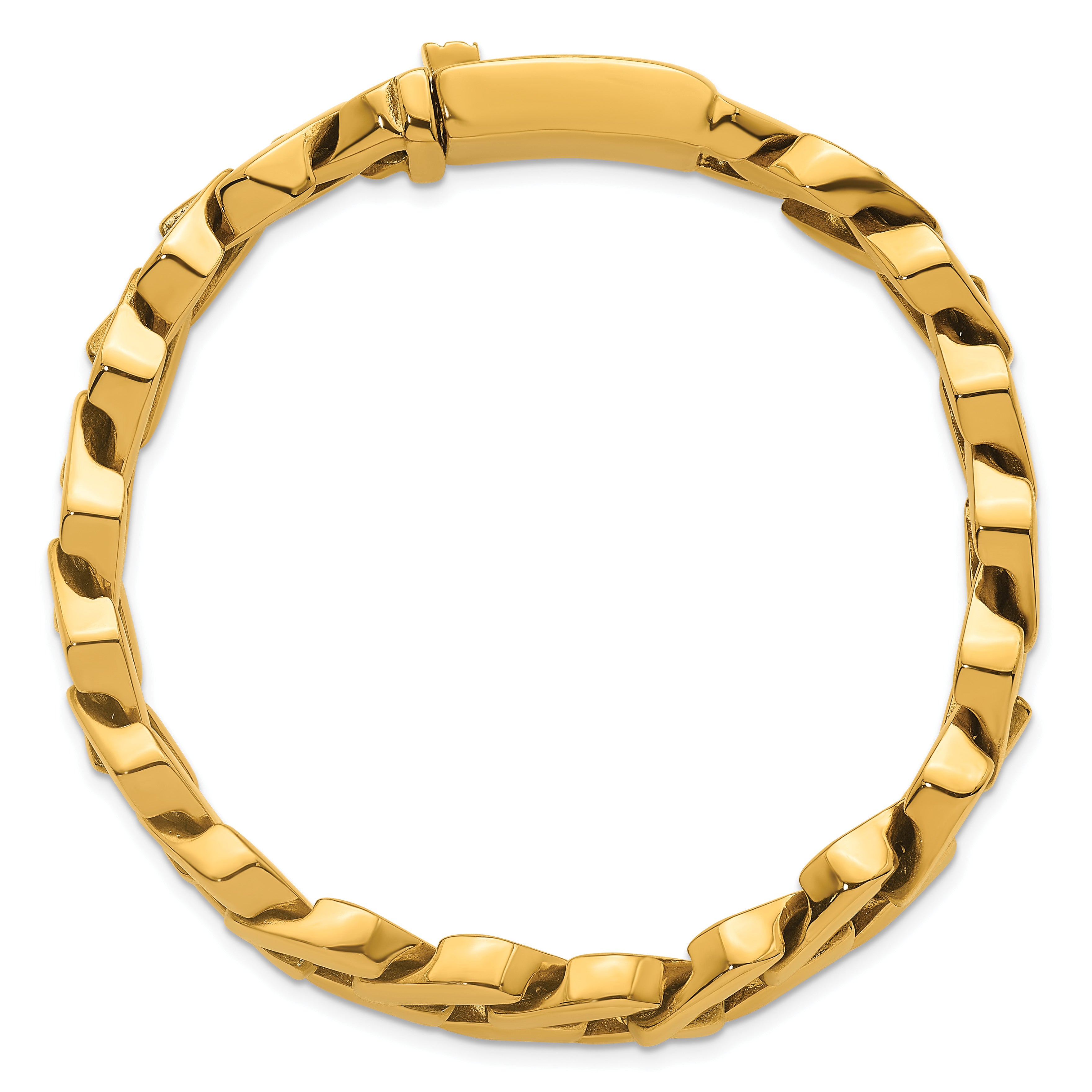 Polished Gold-Tone Stainless Steel Bracelet 13mm