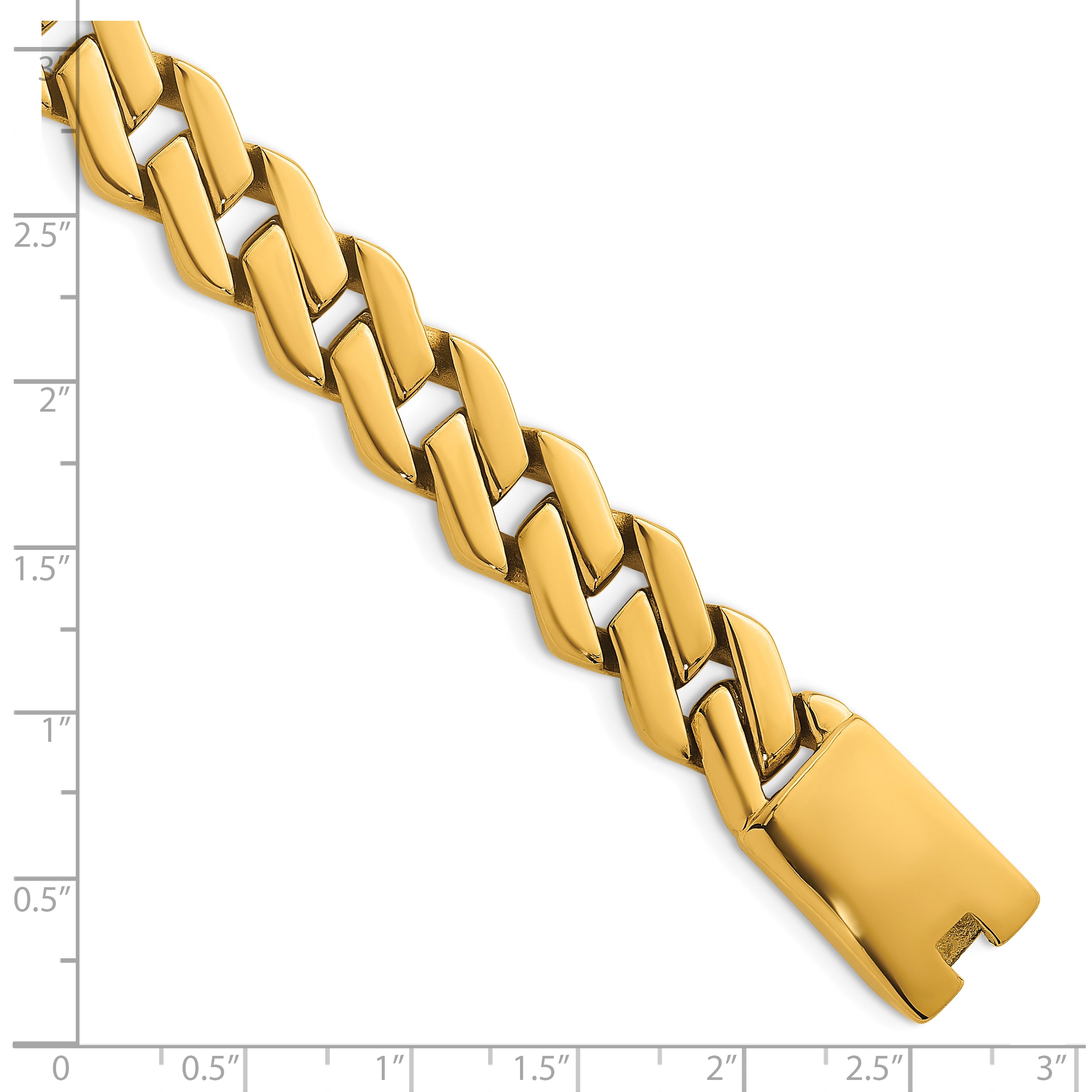Polished Gold-Tone Stainless Steel Bracelet 13mm