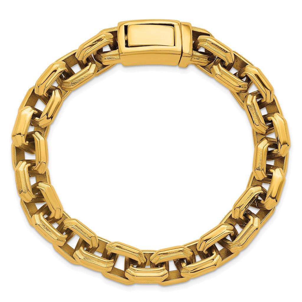 Polished Gold-Tone Stainless Steel Bracelet 11.5mm