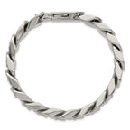 Polished Cubic Zirconia Stainless Steel Cable Chain Bracelet 12mm