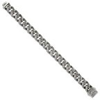 Antiqued Stainless Steel Cable Chain Bracelet 14mm