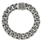 Antiqued Stainless Steel Cable Chain Bracelet 14mm