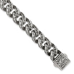 Antiqued Stainless Steel Cable Chain Bracelet 14mm