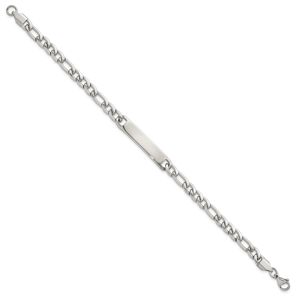 Polished Stainless Steel ID Bracelet 5.85mm