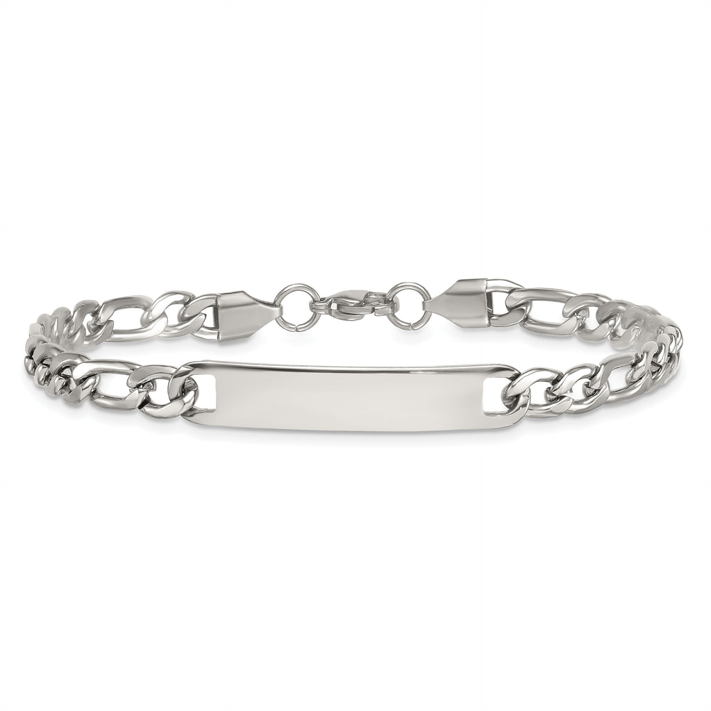 Polished Stainless Steel ID Bracelet 5.85mm
