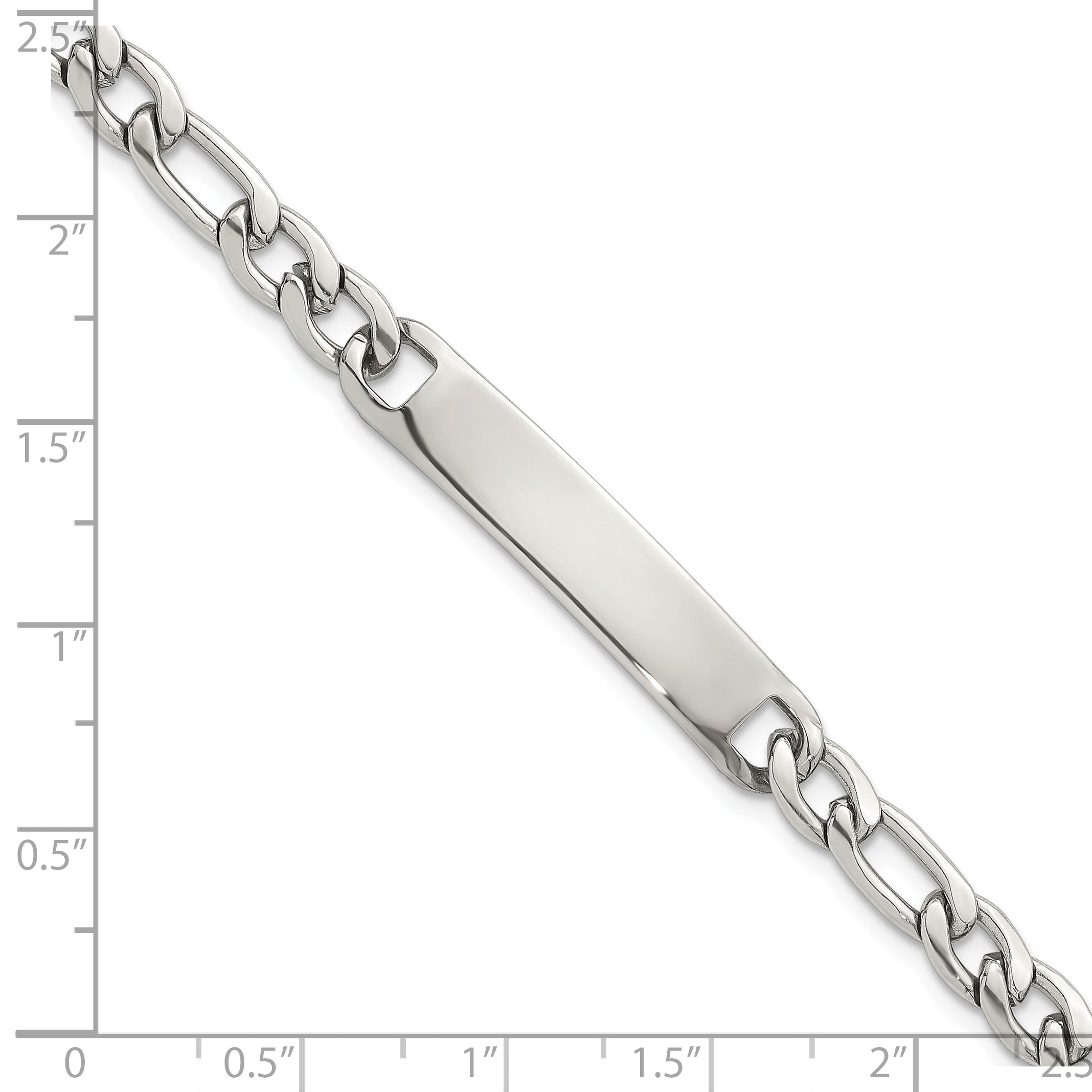Polished Stainless Steel ID Bracelet 5.85mm