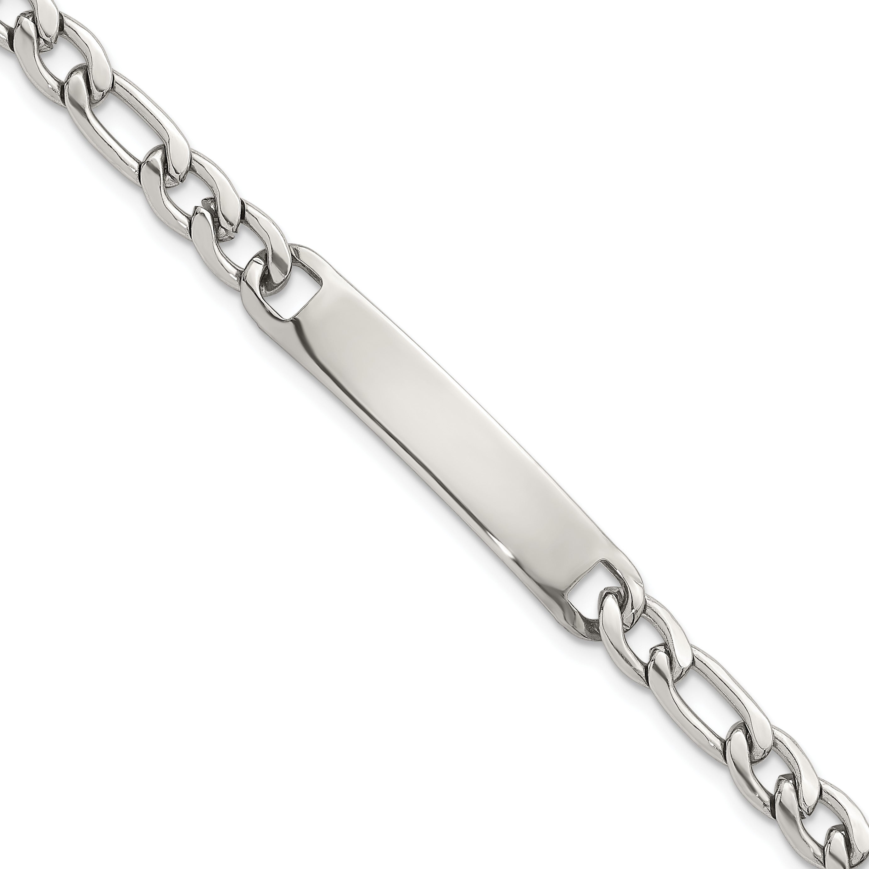 Polished Stainless Steel ID Bracelet 5.85mm Main image