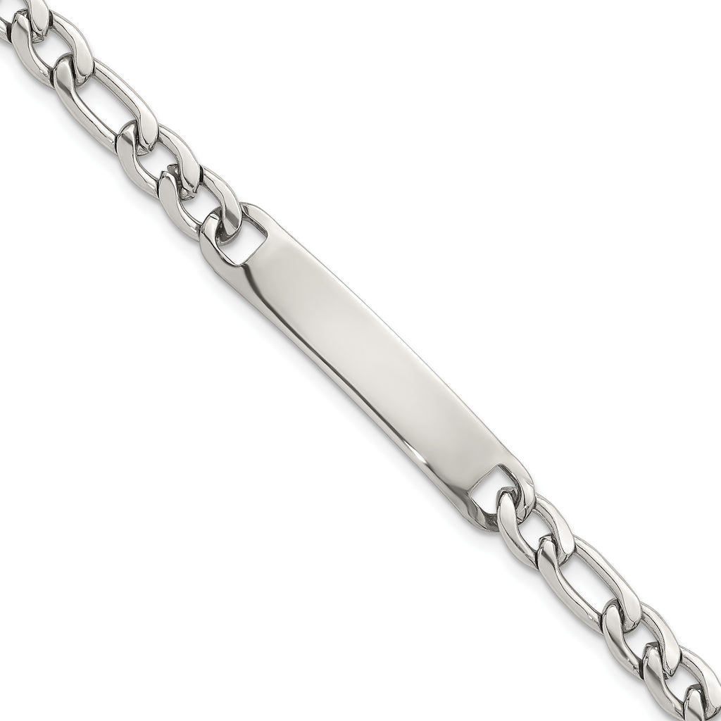 Polished Stainless Steel ID Bracelet 5.85mm