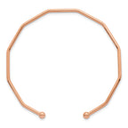 Polished Rose-Tone Stainless Steel Bangle Bracelet 2mm