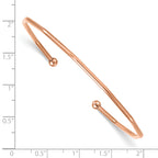 Polished Rose-Tone Stainless Steel Bangle Bracelet 2mm