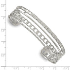 Polished Textured Stainless Steel Bangle Bracelet 15.6mm