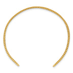 Gold-Tone Polished Leaf Stainless Steel Bangle Bracelet 12.25mm