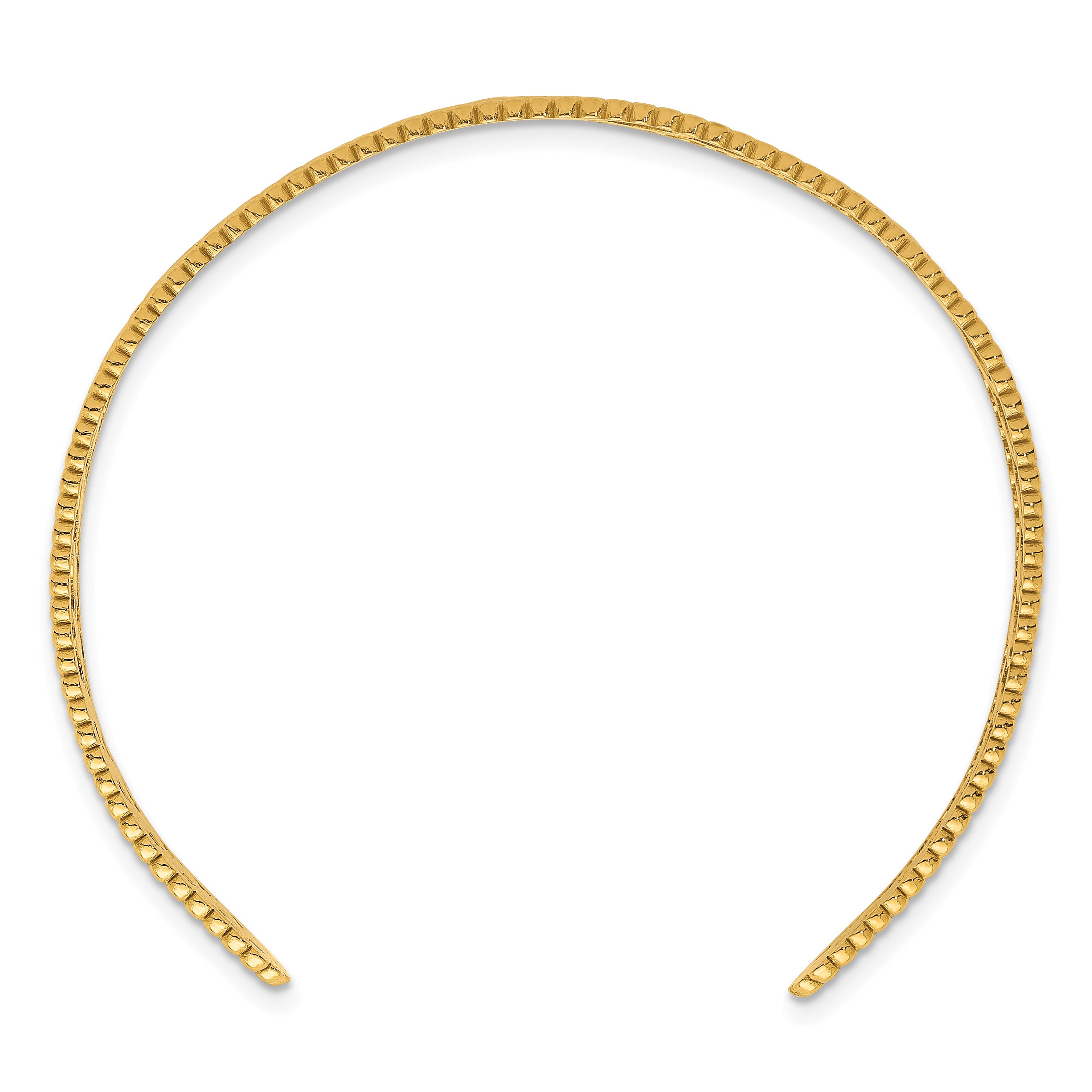 Gold-Tone Polished Leaf Stainless Steel Bangle Bracelet 12.25mm