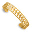 Gold-Tone Polished Leaf Stainless Steel Bangle Bracelet 12.25mm