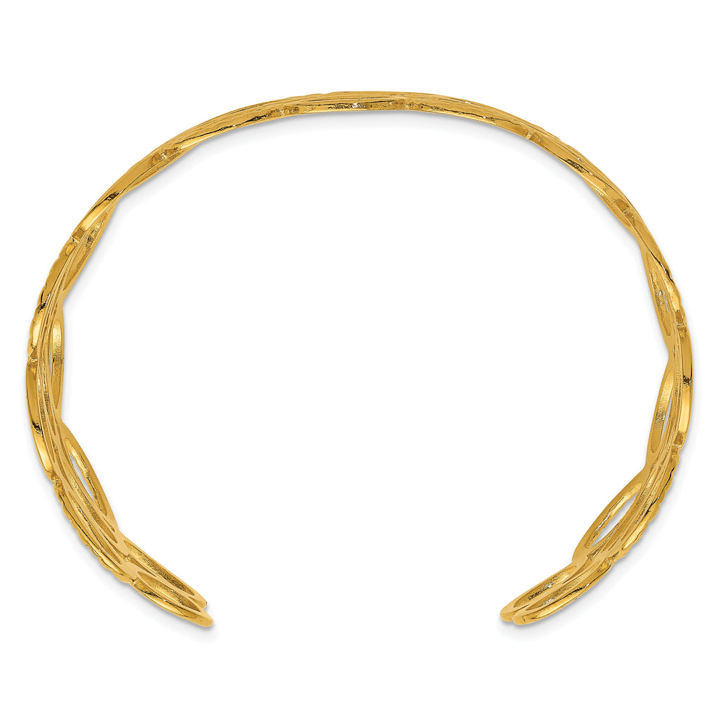 Polished Gold-Tone Stainless Steel Bangle Bracelet 33.65mm
