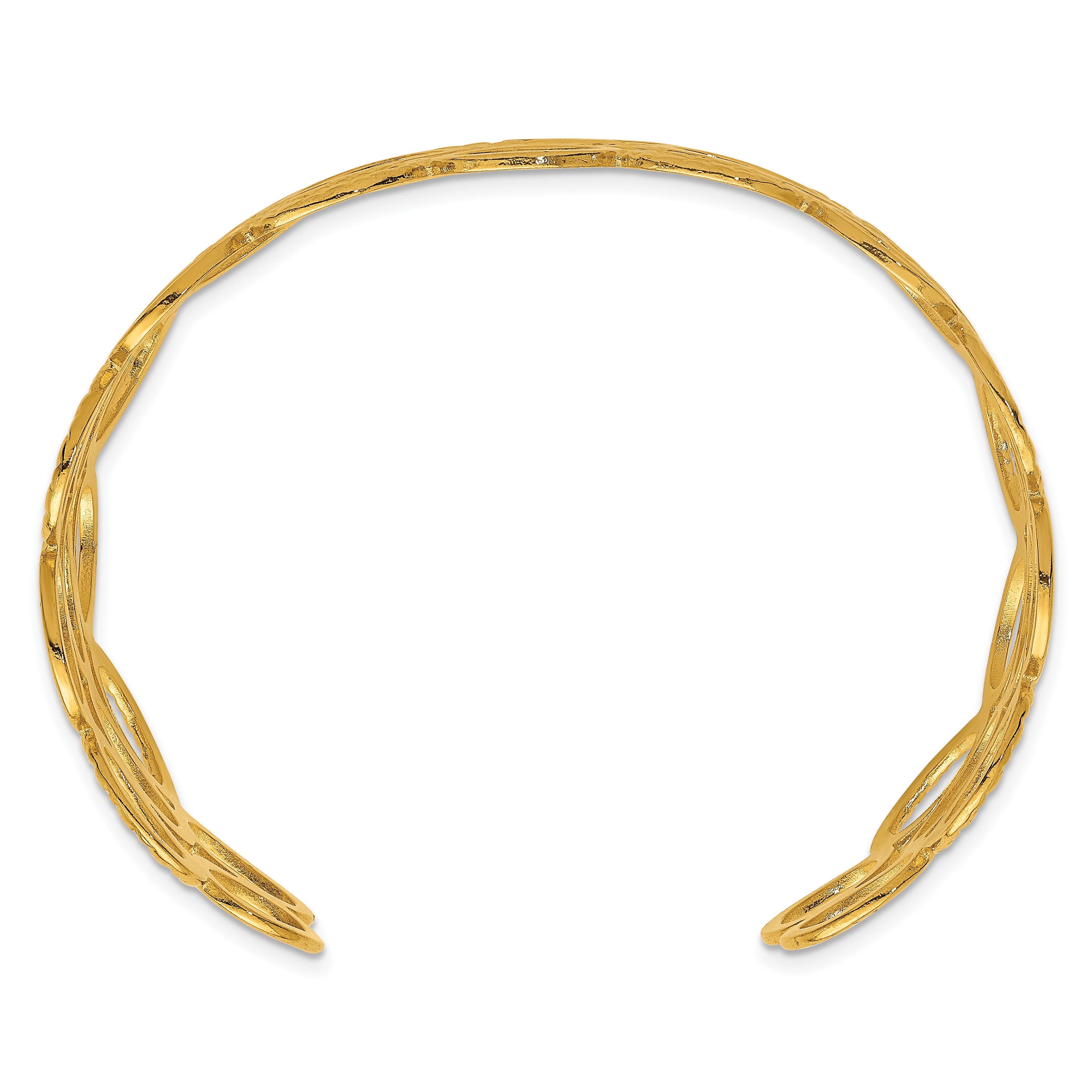Polished Gold-Tone Stainless Steel Bangle Bracelet 33.65mm