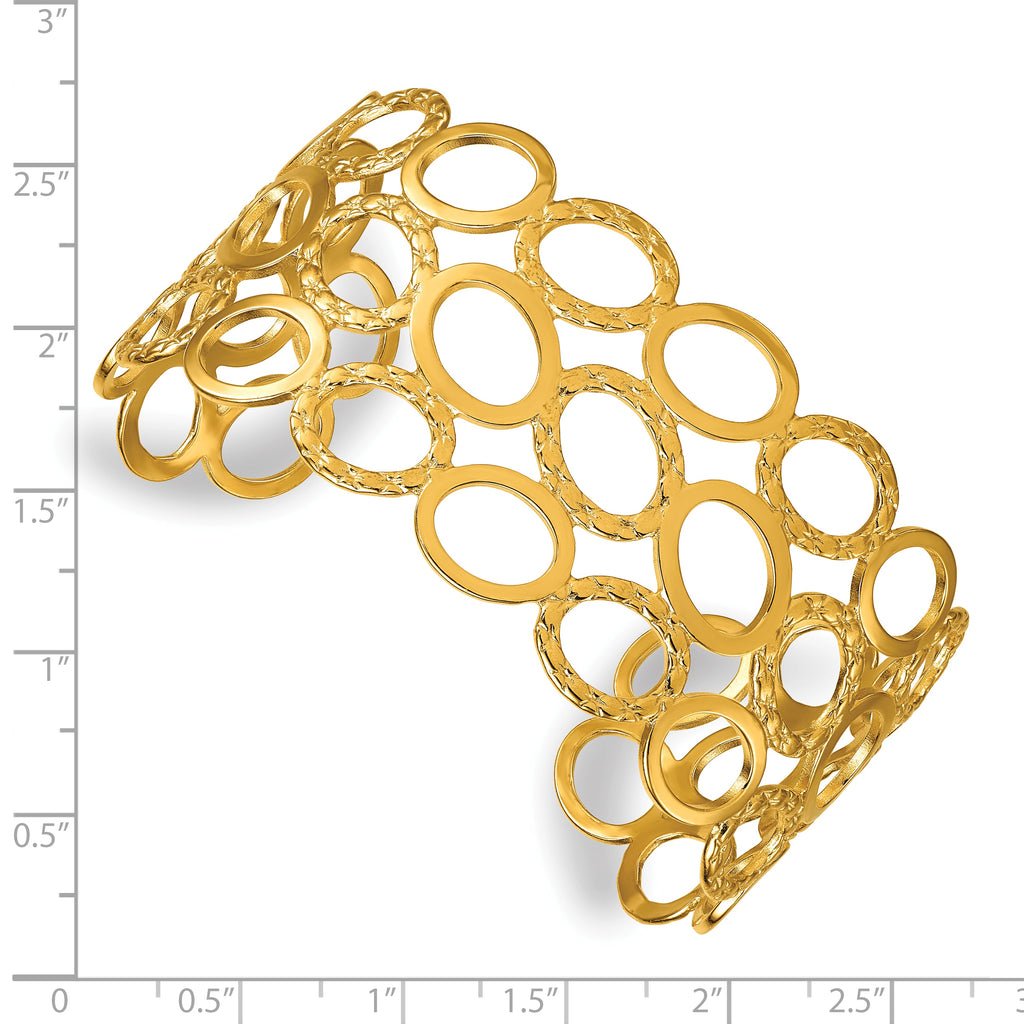 Polished Gold-Tone Stainless Steel Bangle Bracelet 33.65mm