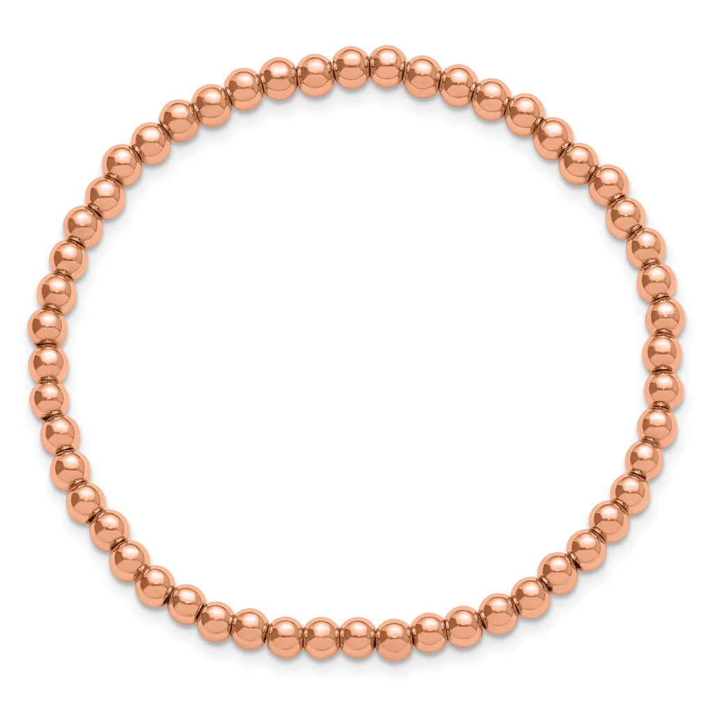 Polished Rose-Tone Stainless Steel Bracelet