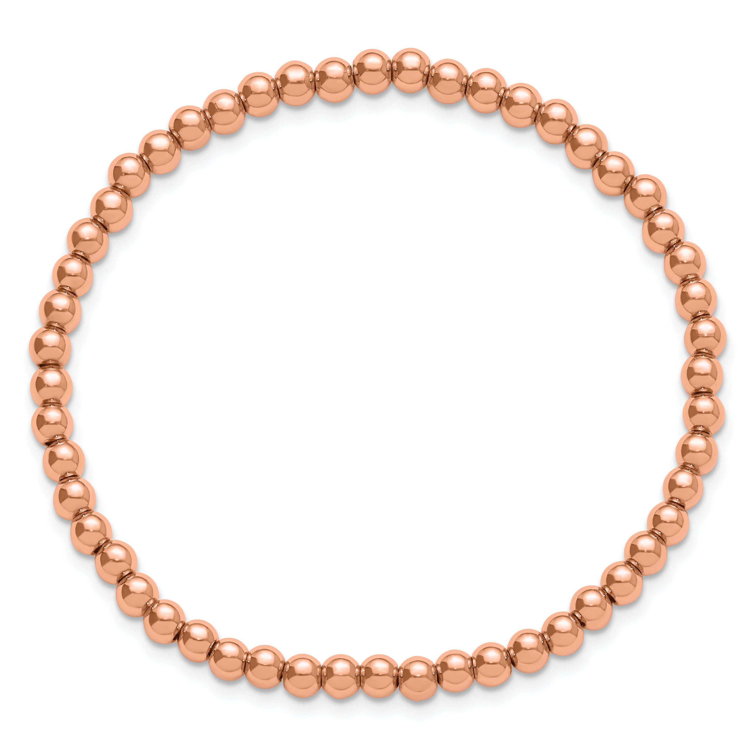 Polished Rose-Tone Stainless Steel Bracelet