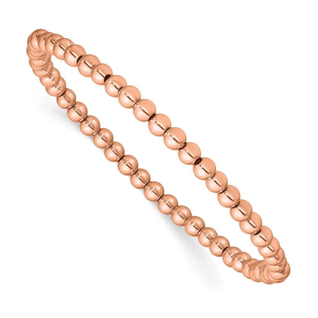 Polished Rose-Tone Stainless Steel Bracelet