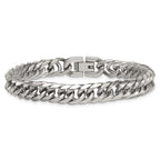 Polished Stainless Steel Cuban Chain Bracelet 9mm