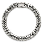 Polished Stainless Steel Cuban Chain Bracelet 9mm